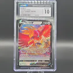 Ho-Oh V 140/195 Pokemon TCG Silver Tempest Ultra Rare CGC 10 Holo V - Image 1
