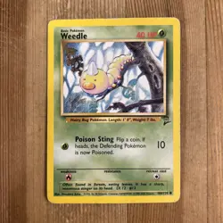 Pokemon TCG Weedle Base Set 2 100/130 Regular Unlimited Common DMG - Image 1