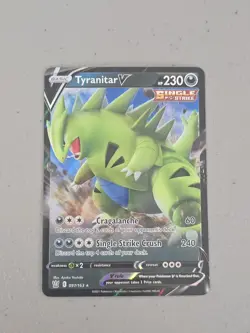 Pokemon Tyranitar V Single Strike Card 97/163 Battle Styles Ultra Rare - Image 1