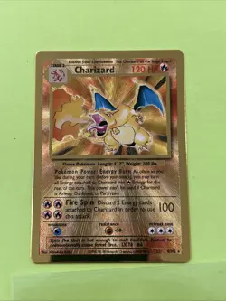 Pokemon Celebrations Charizard Gold Metal Card #4/102 - Image 1