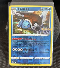 Blastoise 017/078 Pokemon GO Reverse Holo Pokemon Card LP - Image 1