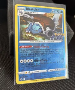 Blastoise 017/078 Pokemon GO Reverse Holo Pokemon Card LP - Image 2
