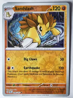REVERSE HOLO Sandslash 098/167 NM / M - Twilight Masquerade Pokemon Card - Image 1