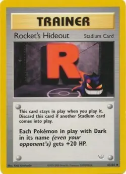 Pokemon Card - Neo Revelation 63/64 - ROCKET'S HIDEOUT (uncommon) - NM - Image 1