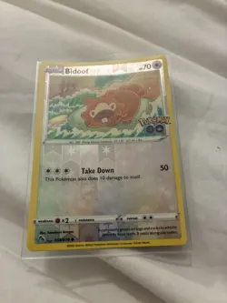 BIDOOF (Peelable DITTO) Reverse Holo Pokemon GO 059/078 LP Pokemon TCG - Image 2