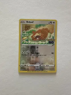 Peelable Ditto Bidoof Pokemon TCG Reverse Holo Card 059/078 Pokemon Go - Image 1
