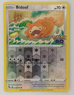 Bidoof (Peelable Ditto) 059/078 | Pokemon GO | Reverse Holo | Pokemon TCG - Image 1