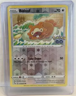 Pokemon Bidoof 059/078 Pokemon GO Reverse Holo Peelable Ditto English NM/lP+ - Image 3