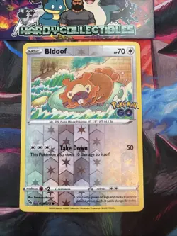 Bidoof (Peelable Ditto) 059/078 Pokemon GO Reverse Holo 2022 Card LP - Image 1