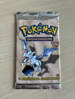 HeavyU Pokemon TCG Fossil 1st Edition Booster Pack Aerodactyl Art Sealed 21.25g - Image 3