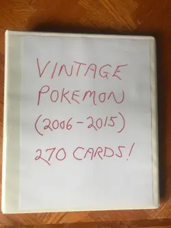 Pokemon card lot (270 cards) Vintage + newer cards (2006-2016 years) w/ binder - Image 1