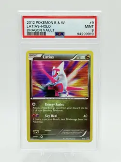 PSA 9 MINT Latias 9/20 Dragon Vault Holo Pokemon Card LP - Image 1