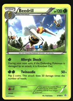 2015 XY - Primal Clash Beedrill #3 Non Holo Rare Pokemon Card - Image 1