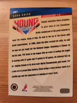 1995-96 Upper Deck UD Young Guns YG Saku Koivu Rookie Card RC #397 Canadiens - Image 2