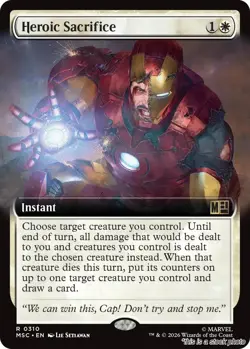 (Preorder) MTG Heroic Sacrifice (Extended Art) 310 Commander: Marvel Super He... - Image 1