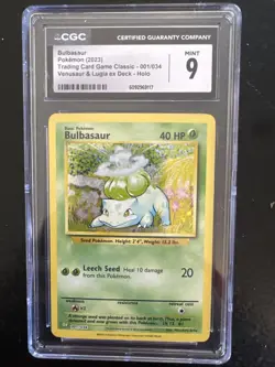 Pokemon 2023 Classic Collection Bulbasaur Holo Card 001/034 CLV Promo CGC 9 - Image 1