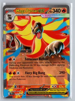 Mega Pyroar ex 015/086 Holo Double Rare Chaos Rising Pokemon Near Mint - Image 1