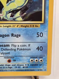1999 Pokemon WOTC Base Set Gyarados 6/102 Holo Rare NM/VLP - Image 4