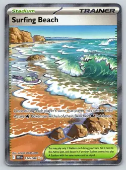 SURFING BEACH 114/086 ULTRA RARE ME04: CHAOS RISING POKEMON LP ODASHIMA - Image 1