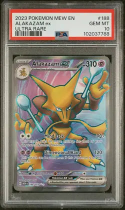 2023 POKEMON MEW EN-151 ULTRA RARE #188 ALAKAZAM EX PSA 10 - Image 1