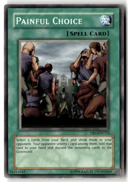 Painful Choice DB1-EN033 Common / Short Print Dark Beginning 1 Yu-Gi-Oh LP - Image 1