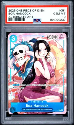 2025 One Piece OP13 EN Boa Hancock Alternate Art #051 PSA 10 GEM MINT - Image 1