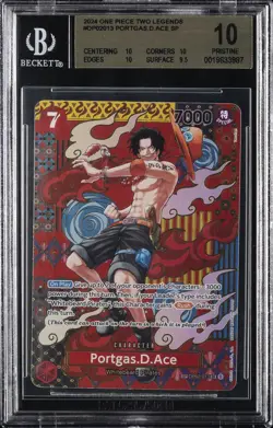 2024 ONE PIECE TWO LEGENDS #OP02-013 PORTGAS.D.ACE SP BGS 10 - Image 1