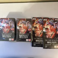 One Piece OP16 Time of Battle Bundle 2 Double Packs + 2 Sleeved Packs - Image 1
