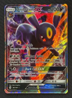 Umbreon GX 80/149 Holo Rare Sun & Moon Base Set Pokemon Card Ultra Rare - Image 1