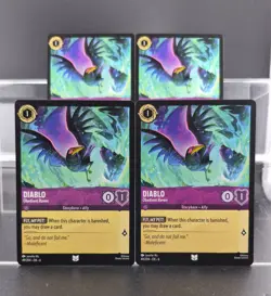 Disney Lorcana Diablo - Obedient Raven 49/204 Azurite Sea Uncommon 4 Cards Set - Image 1