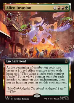 Alien Invasion X1 EXTENDED ART FOIL-NM/M- Marvel Super Heroes - Image 1