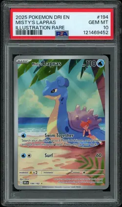 PSA 10 GEM MINT Misty's Lapras 194 Destined Rivals Pokemon Card - Image 1