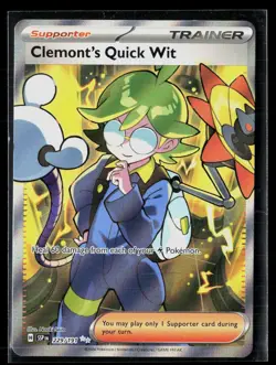 Clemont's Quick Wit 229/191 Ultra Rare Trainer Surging Sparks Pokemon NM - Image 1