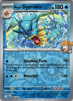 Pokemon TCG Misty's Gyarados Destined Rivals 049/182 Reverse Holo NM - Image 1