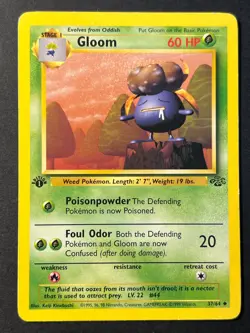 Gloom 37/64 1st Edition Jungle - WOTC Pokemon Card LP - Image 1