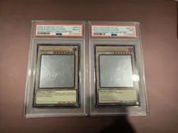 2022 Yugioh GFP2 Blue-Eyes White Dragon/Red Eyes 1st Edition Ghost Rare PSA 8&9 - Image 1