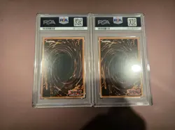 2022 Yugioh GFP2 Blue-Eyes White Dragon/Red Eyes 1st Edition Ghost Rare PSA 8&9 - Image 2