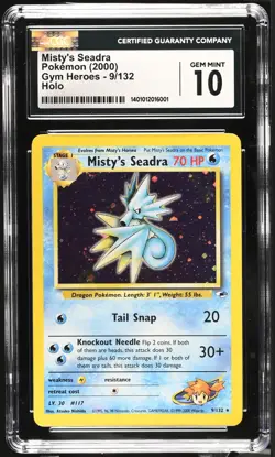 2000 POKEMON GYM HEROES HOLO #9 MISTY'S SEADRA CGC 10 - Image 1