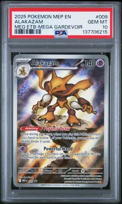 2025 POKEMON MEGA EVOLUTION ELITE TRAINER BOX PROMO #009 ALAKAZAM PSA 10 - Image 1