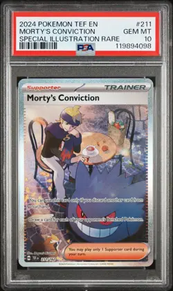 2024 POKEMON TEMPORAL FORCES #211 MORTY'S CONVICTION PSA 10 - Image 1