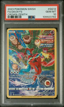 2023 POKEMON SWORD & SHIELD CROWN ZENITH #GG12 FULL ART/DEOXYS PSA 10 - Image 1