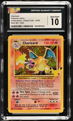 2021 POKEMON CELEBRATIONS CLASSIC COLLECTION #4 CHARIZARD-HOLO CGC 10 - Image 1