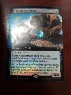Clackbridge Troll (Extended Art) Throne of Eldraine Foil - Image 1
