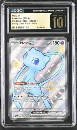 2024 POKEMON PAF EN-PALDEAN FATES SHINY ULTRA RARE #216 MEW EX CGC PRISTINE 10 - Image 1
