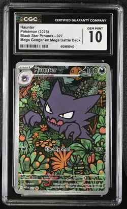 2025 POKEMON MEP EN-ME BLACK STAR PROMO #027 HAUNTER CGC 10 - Image 1