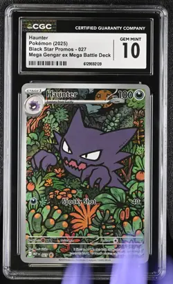 2025 POKEMON MEP EN-ME BLACK STAR PROMO #027 HAUNTER CGC 10 - Image 3