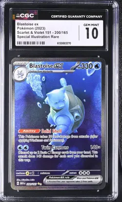 2023 POKEMON MEW EN-151 SPECIAL ILLUSTRATION RARE #200 BLASTOISE EX CGC 10 - Image 1