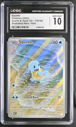 2023 POKEMON MEW EN-151 ILLUSTRATION RARE #170 SQUIRTLE CGC 10 - Image 1
