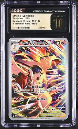 2025 POKEMON DRI EN-DESTINED RIVALS #190 ETHAN'S TYPHLOSION CGC PRISTINE 10 - Image 1