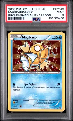 2016 POKEMON XY BLACK STAR PROMO SHINY MEGA GYARADOS #XY143 MAGIKARP-HOLO PSA 9 - Image 1